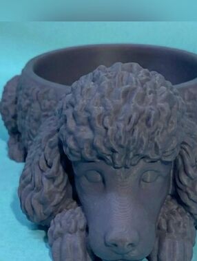 Hand Crafted Black, White or Brown Poodle Trinket Dish Or Bowl (Choose One)